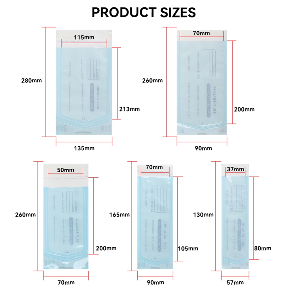 MAMBA 10/20PCS Disposable Self-sealing Sterilization Pouches Bag 5 Sizes Tattoo Accessories Supplies Self-adhesive Clean Bags 3