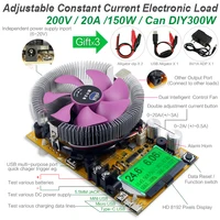 200V 150W Adjustable Constant Current Electronic Load Battery USB Tester DC 12V 24V Lead-acid lithium Discharge Capacity Meter 2
