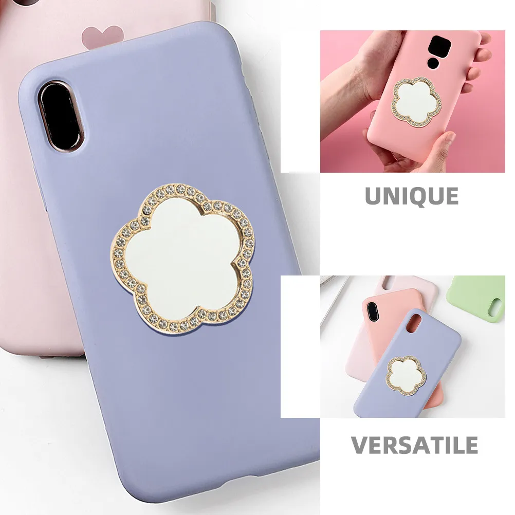 10Pcs 뷰티 DIY 거울 꽃 모양 작은 거울 타일 공예 예술 프로젝트를위한 작은 미니 거울 홈 장식 작은 사각형