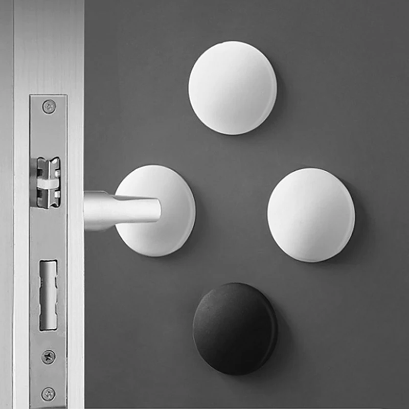 5/10pc White Door Stops Rubber Wall Protectors Guards Self Adhesive Door Handle Bumper Stoppers Protective Plug Non-slip Muffler