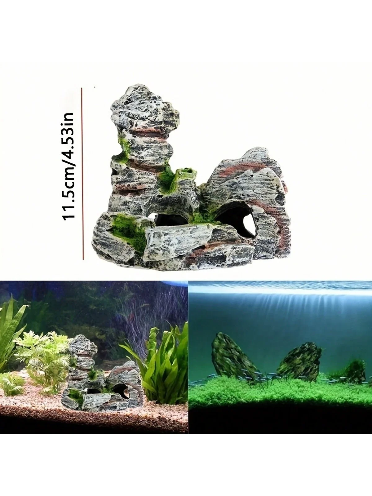 1pc Miniature Artificial Mountain Aquarium Decoration-Resin Stone For Small Fish Tank, ABS Aquarium Accessories