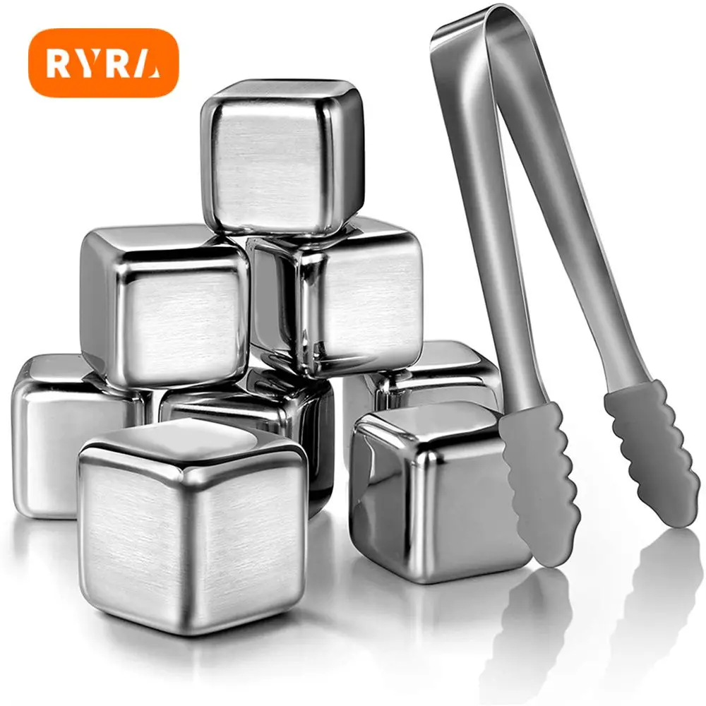 Metal Ice Cubes 304 Stainless Steel Convenient Unique Versatile Whiskey Stone