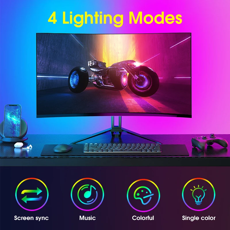 Smart Ambient PC LED Backlight Compatible macOS 13+, Windows 8,9,10,11 APP Control Computer Monitor Screen Color SyncStrip Light led strip backlight