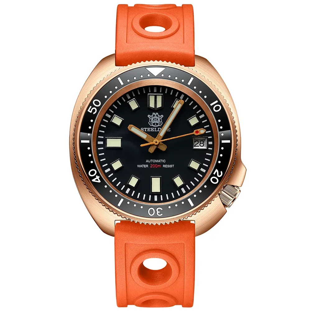 

STEELDIVE Men Dive Watch 200M Water Resistant Ceramic Bronze Bezel Automatic Movement Wristwatch SD1970S Mechanical Abalone