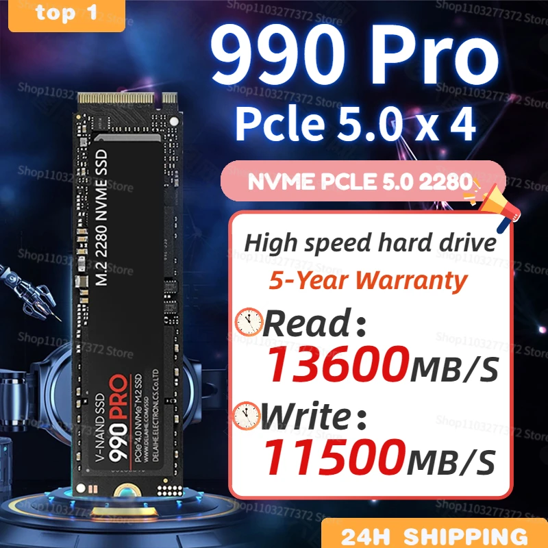 

990 PRO M.2 NVMe SSD 4TB 1TB 2TB Internal Solid State Drive 2280 PCIe Gen 4.0 X4 NVMe Disk Hard Drives for PC Desktop Laptop ps5