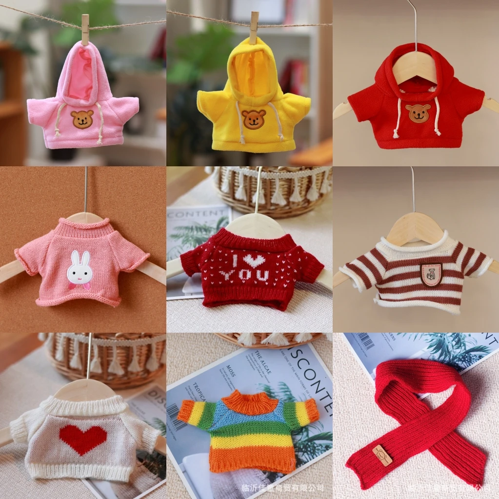Doll Clothes For 20cm Idol Dolls Accessories Plush Doll's Clothing Sweater Stuffed Toy Dolls Outfit 1PC doll clothes plush toy accessories mini doll ornaments