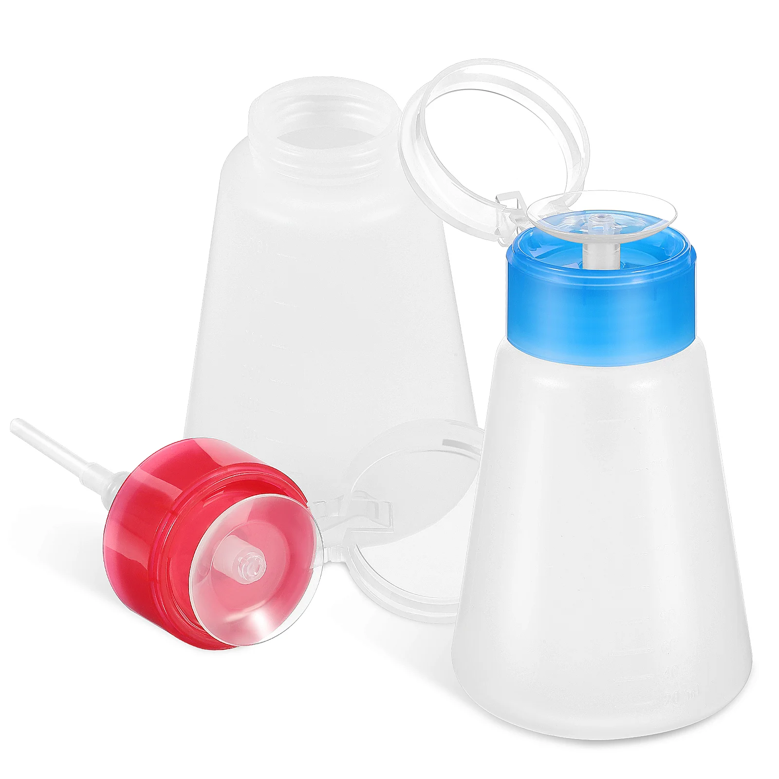 

2 Pcs Liquid Bottled Clear Nail Polish Makeup Remover Dispenser Plastic Pump