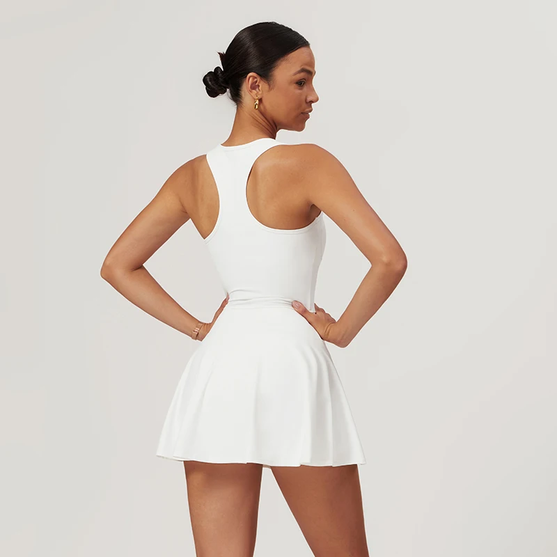 DANCEFISH Naked Feeling Front Zipper Shorts Bottoming Sports Dress Women's New Casual Outdoor Running Fitness Tennis Skirt