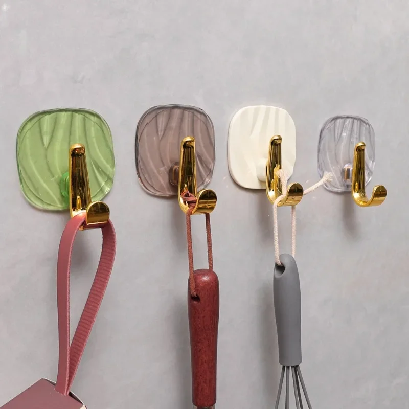 1/4PCS Transparent Acrylic Hooks Self-adhesive Wall Hook Home Decoration Key Towel Holder Bathroom Kitchen Waterproof Organizer 3