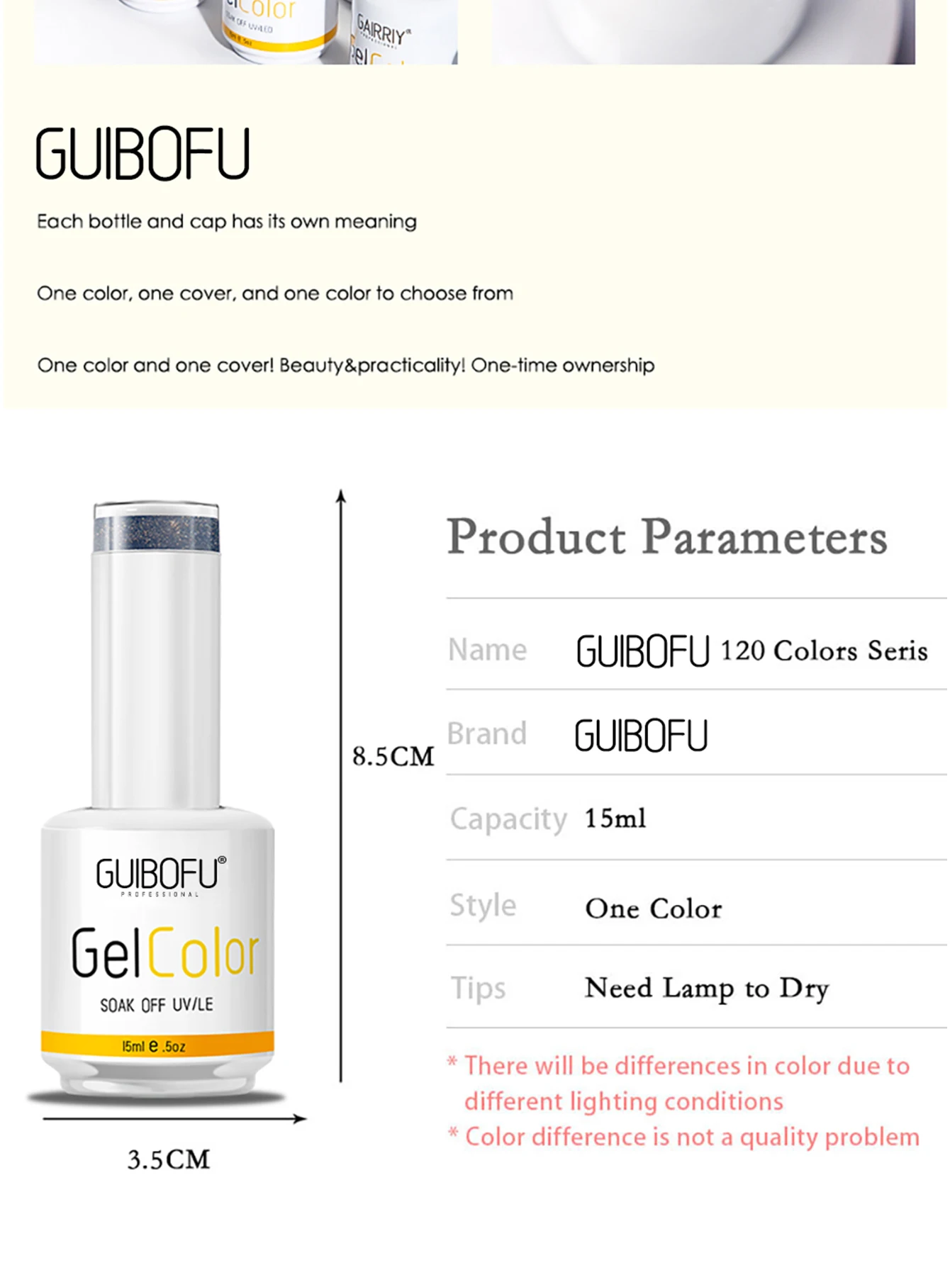 6Pcs/Set 15ml Large Capacity Nail Gel Polish, 120 Colors Optional