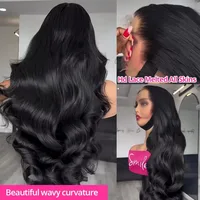 Perruque brésilienne Body Wave 13x6, 38 pouces, en cheveux humains, avec dentelle frontale HD transparente, 13x4, densité 200, pré-épilée 3