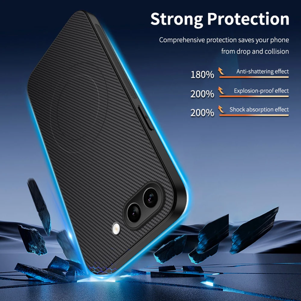 Here's a streamlined and enhanced product title:

Carbon Fiber Magnetic Phone Case with Wireless Charging Support
