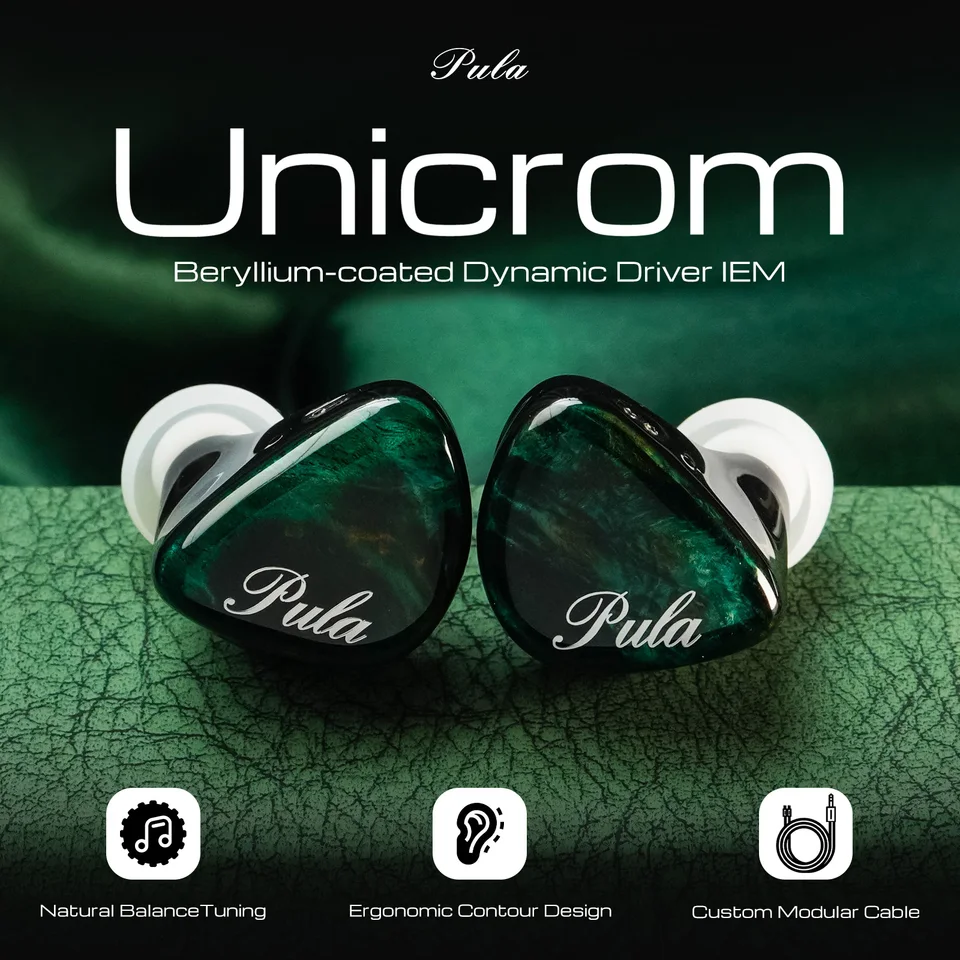 PULA Unicrom ベリリウムメッキダイナミックドライバーインイヤー HiFi
