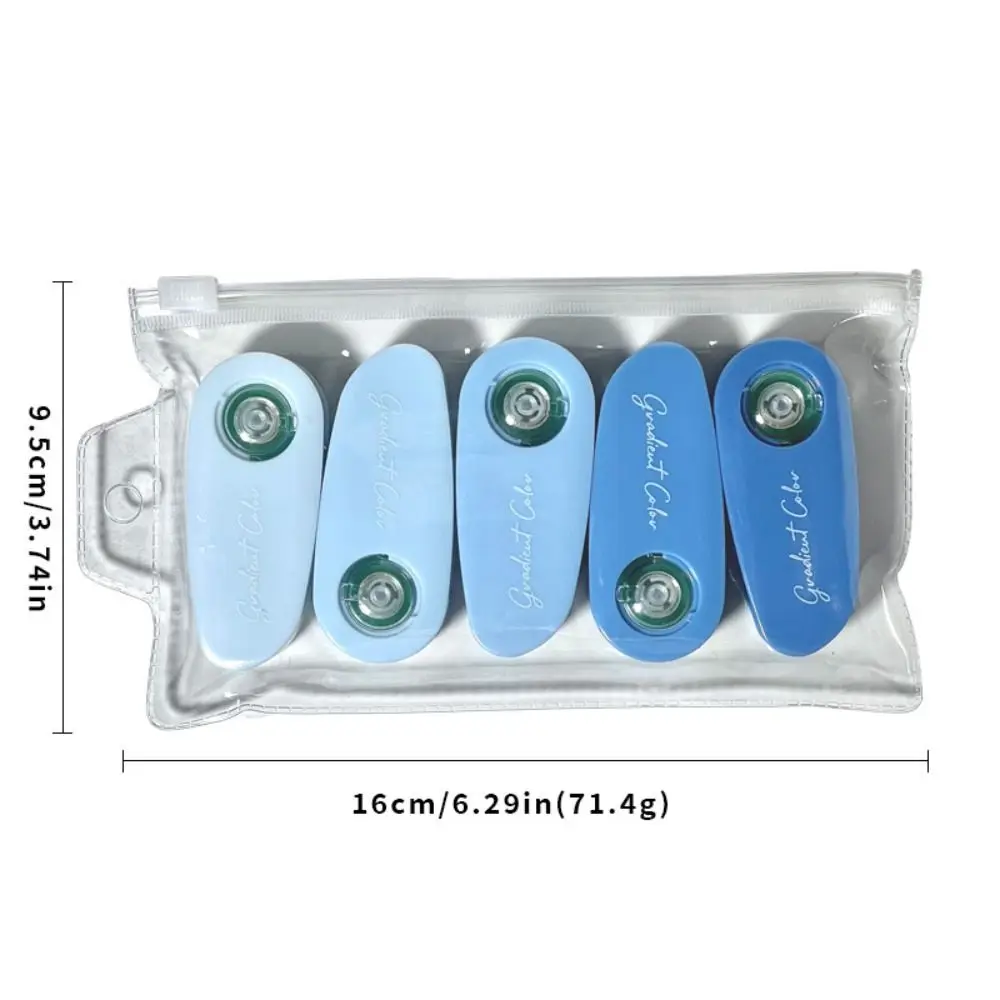 5pcs 6mm x 5m 지울 수있는 도트 테이프 그라디언트 쉘 다이아몬드 패턴 접착제 테이프 펜 고점도 도트 접착 테이프 문구 키트