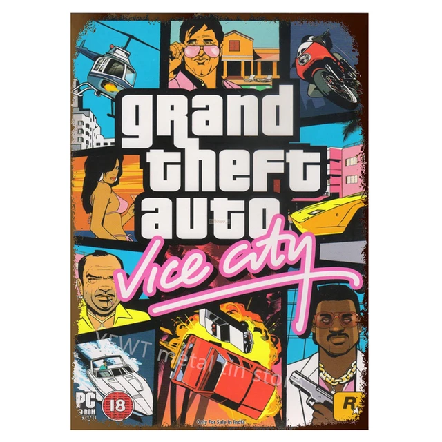 Grand Theft Auto 5 Los Santos County Map Retro Plaque Metal Tin