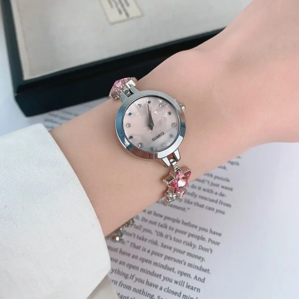Elegant Rhinestone Star Chain Quartz Bracelet Watch
