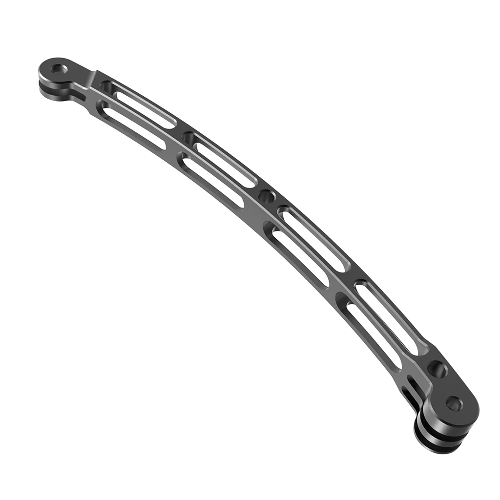 Aluminum Alloy 3 Way Curved Extension Arm Mount Helmet Pole Selfie Stick for He