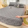 Winter Warm Fitted Bed Sheet Taff Velvet Fleece Bed Linen Single/Double/King/Queen Size Plush Mattress Cover Thick Bed Cover 1