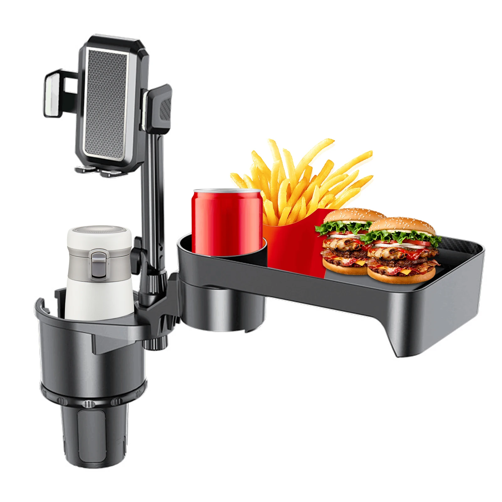 حامل أكواب السيارة متعدد الوظائف، مزود بصينية دوار...