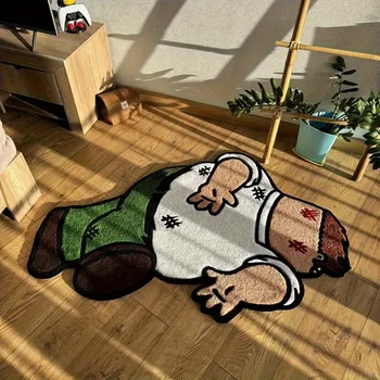 Tappeti con motivo a cartoni animati per camera da letto Forme irregolari Decorazione del soggiorno Tappeto Lavabile sul comodino Tappetino antiscivolo Tappeto da salotto 1