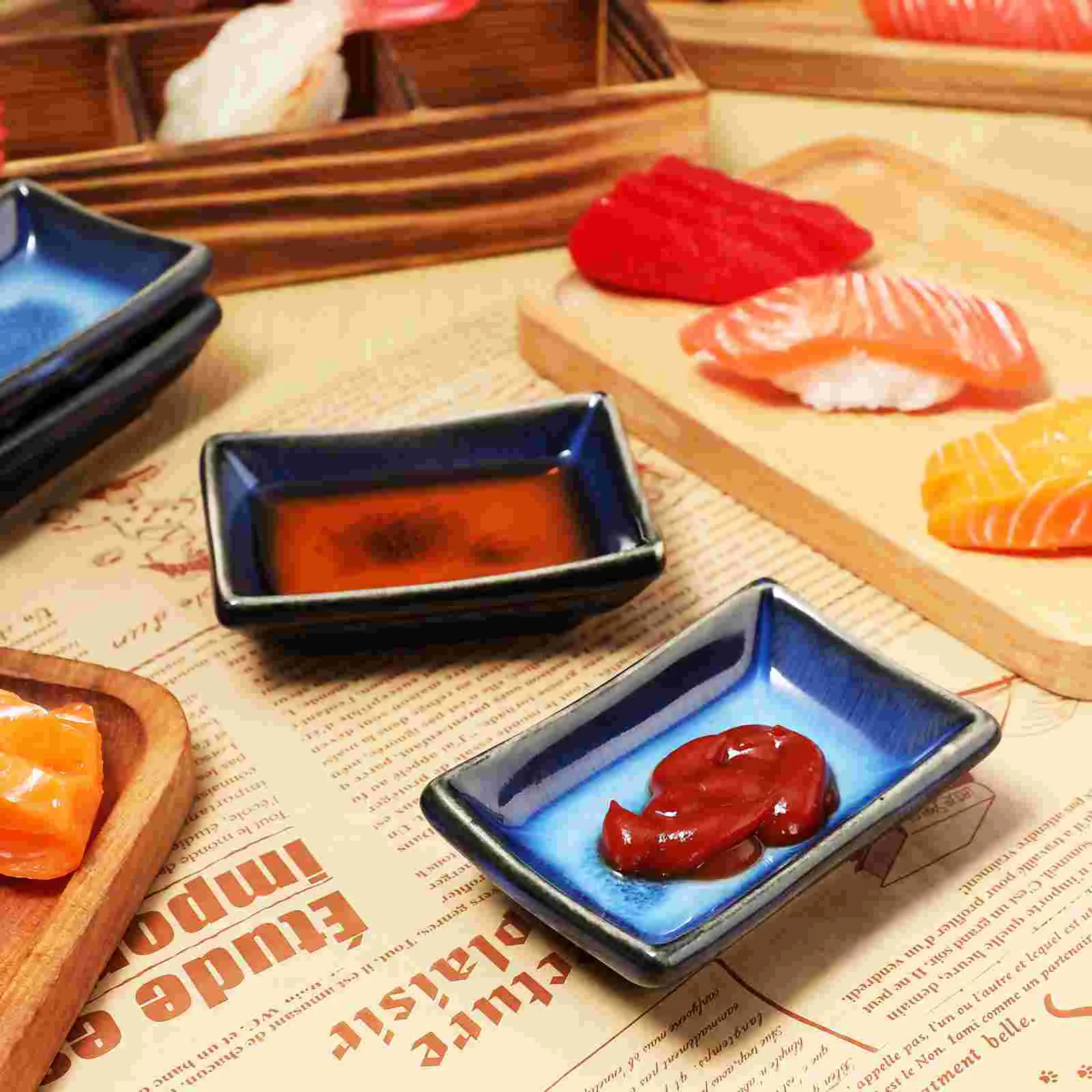 4 Pcs Ceramic Dipping Bowls Japanese Sauce Dish Small Plates Condiment Cups Appetizer Side Dishes Kitchen Dining Tableware