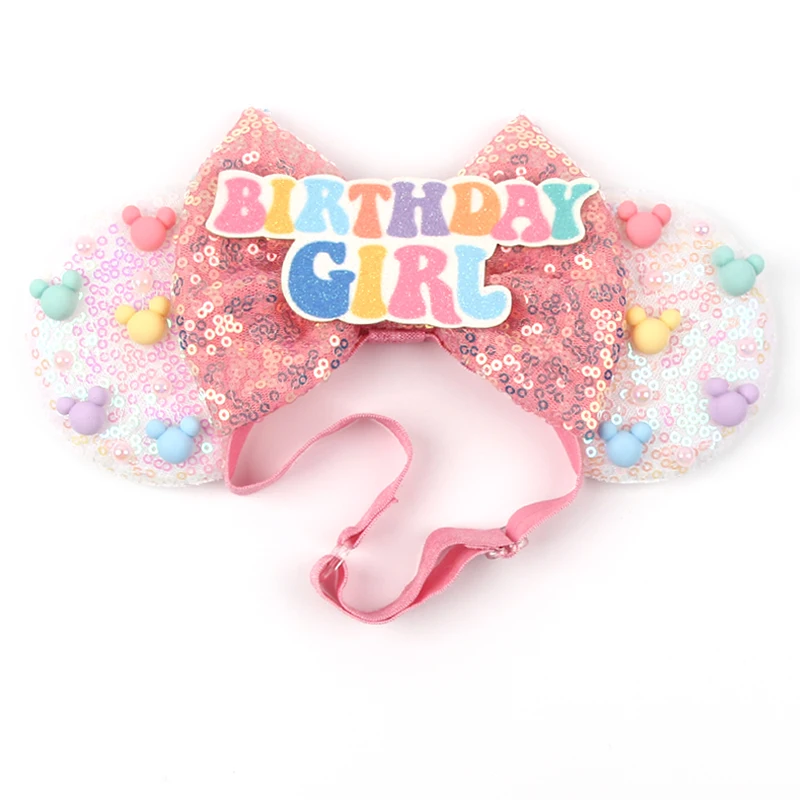2026 Neue elastische Haarbänder mit Mausohren, modische Pailletten, 5" Schleife, verstellbares Haarband für Neugeborene, Baby-Festival-Party, DIY-Haaraccessoires – Detail 12