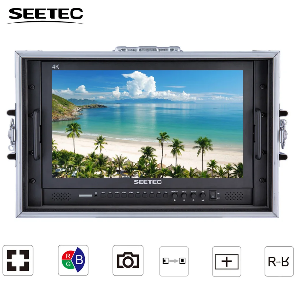 SEETEC P173-9HSD-CO 17.3 Inch IPS 3G-SDI 4K Broadcast Monitor with AV YPbPr Carry-on LCD Director Monitor with Suitcase
