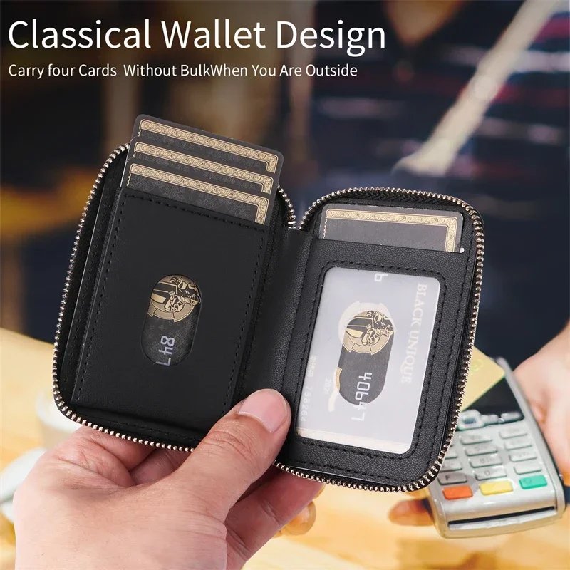 Magnetic Zipper Wallet Card Holder with Stand Cover
