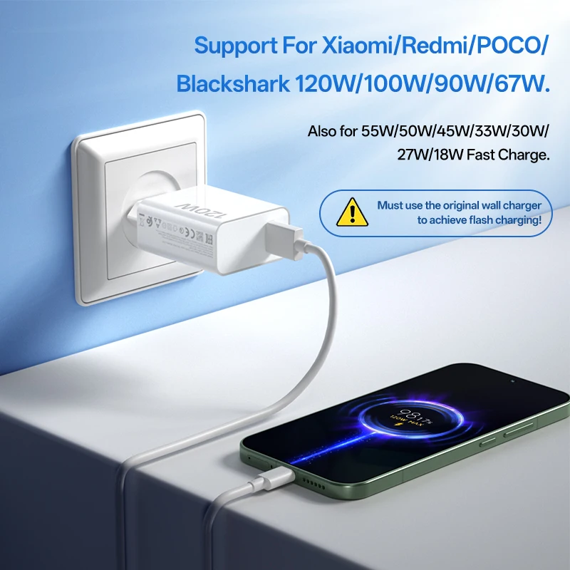 รูปสินค้า สายชาร์จ USB-C 6A 120W สำหรับ Xiaomi และ POCO หลายรุ่น