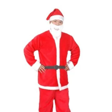Christmas Costume Men's Santa Outfit 5-Piece Set