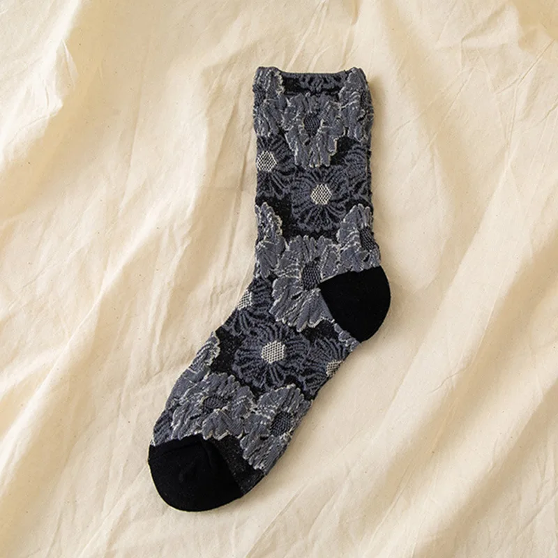 Mode Harajuku Retro Frau Floral Vintage Socken Neuheit Ethnische Druck Kawaii Nette Baumwolle Casual Atmungsaktive Damen Mädchen Lustig – Detail 17