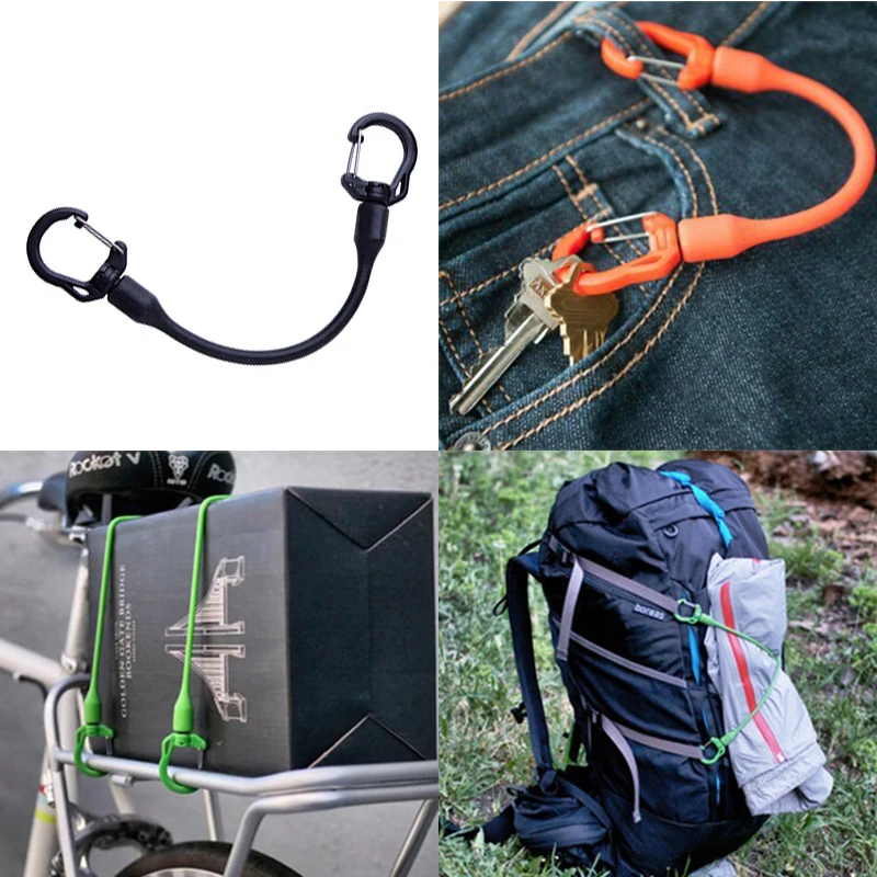 

Outdoor Sports Elastic Double Head Hook Key Clip Tactical Bag Molle Accessories Buckle Key Chain