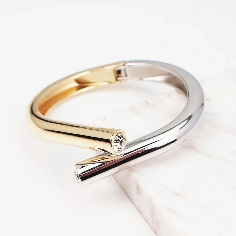Punk Alloy Crystal Bangles Bracelets For Women Fashion Design Statement Geometric Cuff Bangles Jewelry Mixed Color for bangle bracelet,crystal bracelets