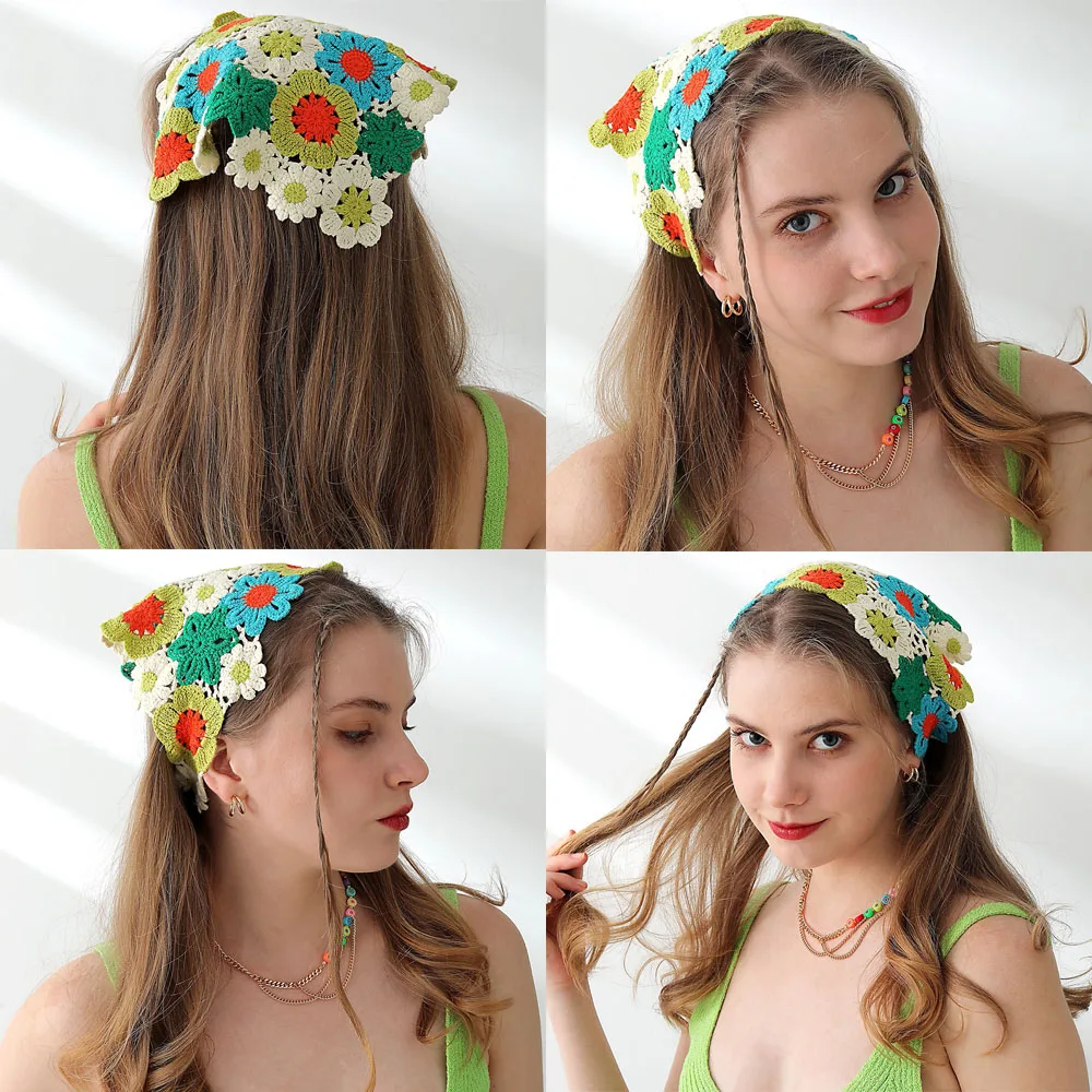 Haimeikang Crochet Headband For Women Knitting Printing Bandanas Turban Headbands Fashion New Elastic Hairbands Hair Accessories