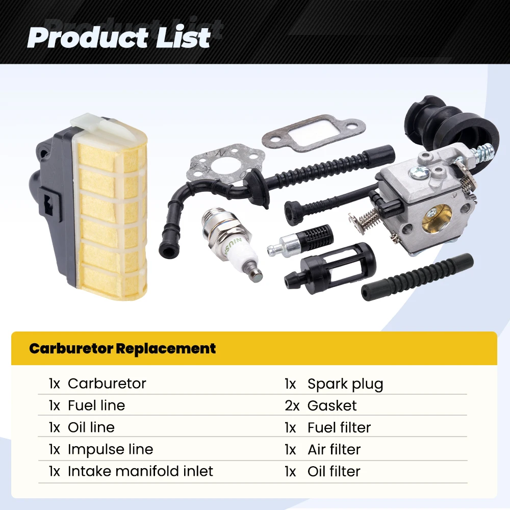 Stihl MS210 MS230 MS250 021 023 025 전기톱 카브 FRG034용 Bartoo-MS 250 기화기 키트