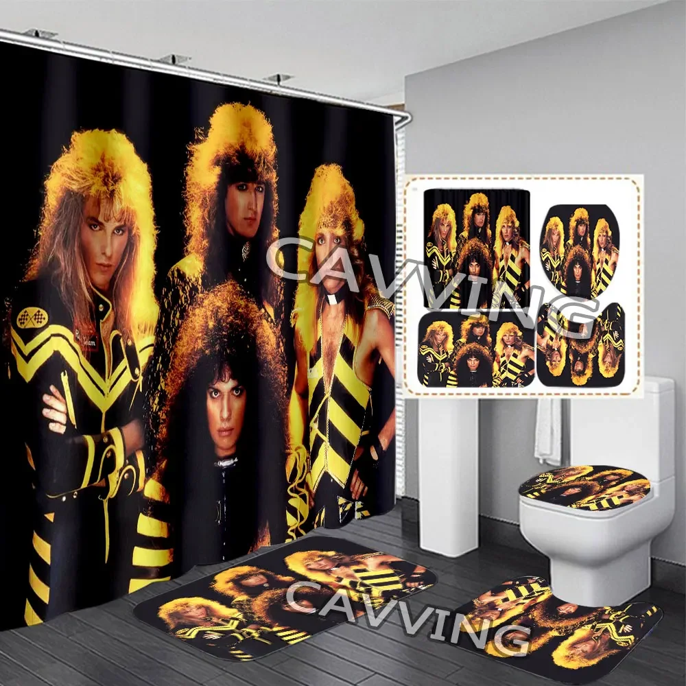 

Занавеска для душа Stryper Band с 3D принтом, водонепроницаемая занавеска для ванной, Противоскользящий коврик для ванной, набор ковриков для туалета K03