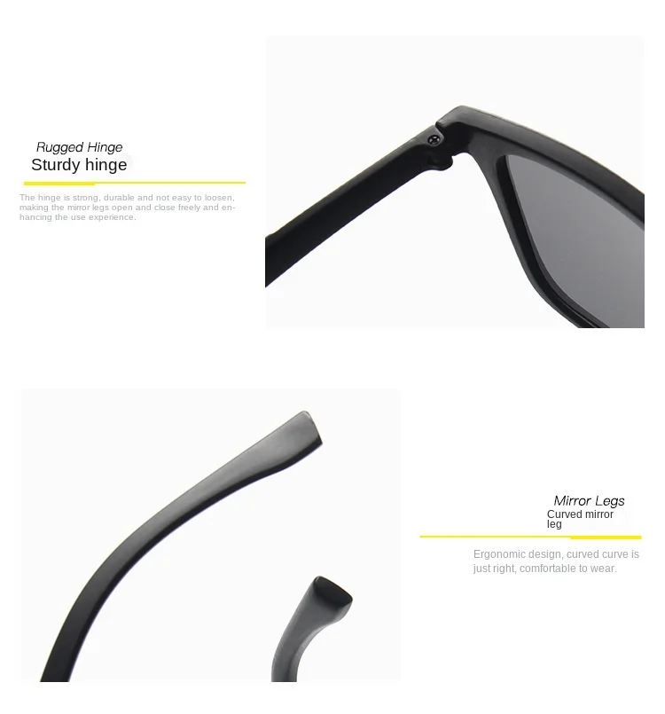 Square style sunglasses showing lens width and height dimensions.