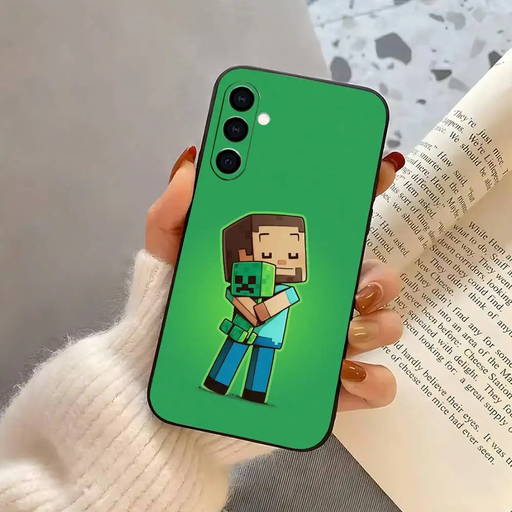 G-Green P-Pixel M-Monster C-Creeper 전화 케이스 삼성 갤럭시 A73,A72,A71,A70,A53,A52,A51,기타 소프트 블랙 커버