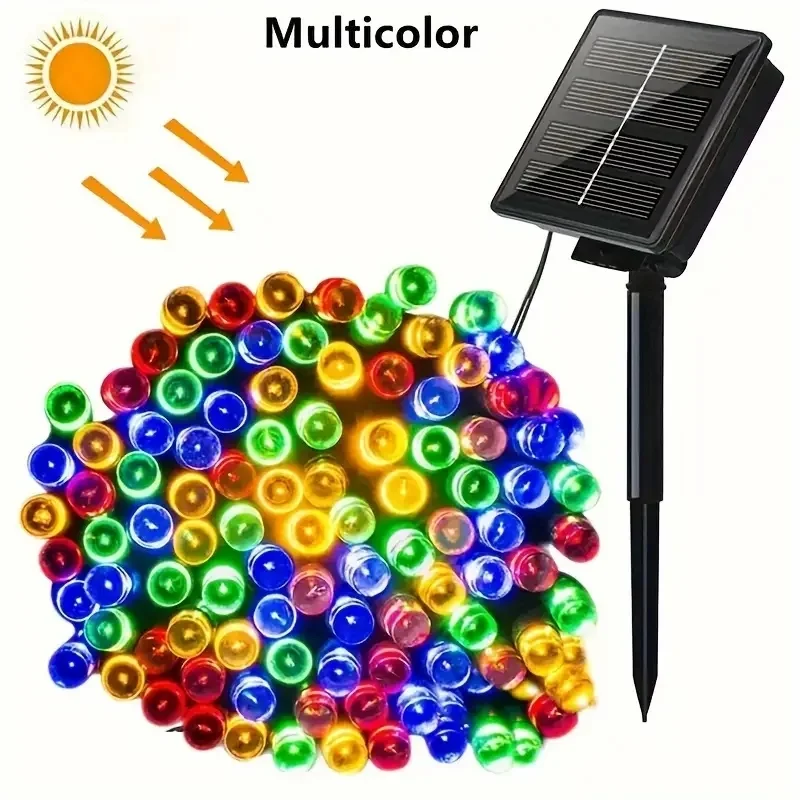 Outdoor Solar LED Fairy String Lights for Christmas and Garden Decor