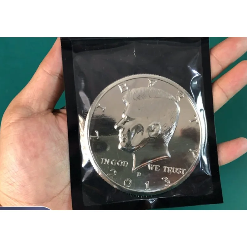 3 Polegada jumbo meio dólar conjunto de moedas mágicas profissional aparar/desaparecer ilusão adereços para truques mágicos close-up para mágicos diversão