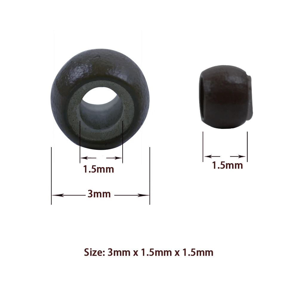 200개 3.0mm 마이크로 링 비즈, 실리콘 라이닝 헤어 비즈가 있는 구리 나노 링, 인모 연장용