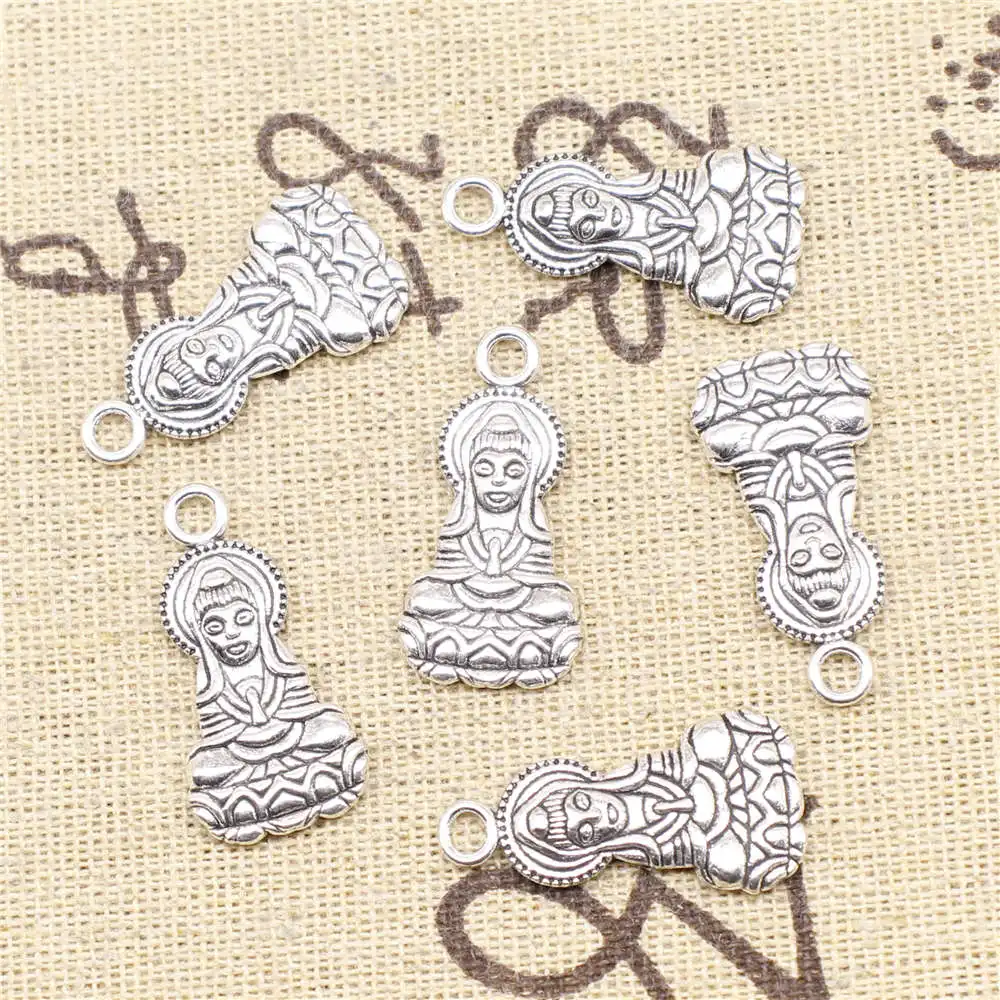 

5 шт. античный серебряный цвет 14x26 мм Подвески Bodhisattva Ручные ювелирные изделия Diy
