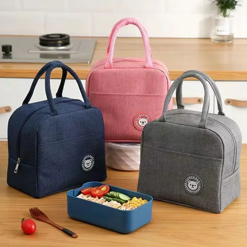 lunch bag Insulated Lunch Bag Handle Insulation Cooler Bag Women Kid Lunch Box Picnic Travel Portable Food Storage Thermal Food