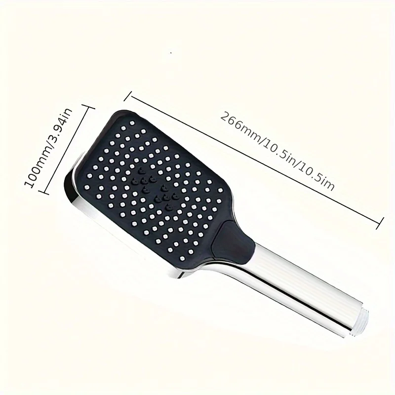 1pc Large Area Shower Spray Silvery Head with 3 Adjustable Modes,High-Quality High-Pressure Water-Saving Flow Shower Faucet