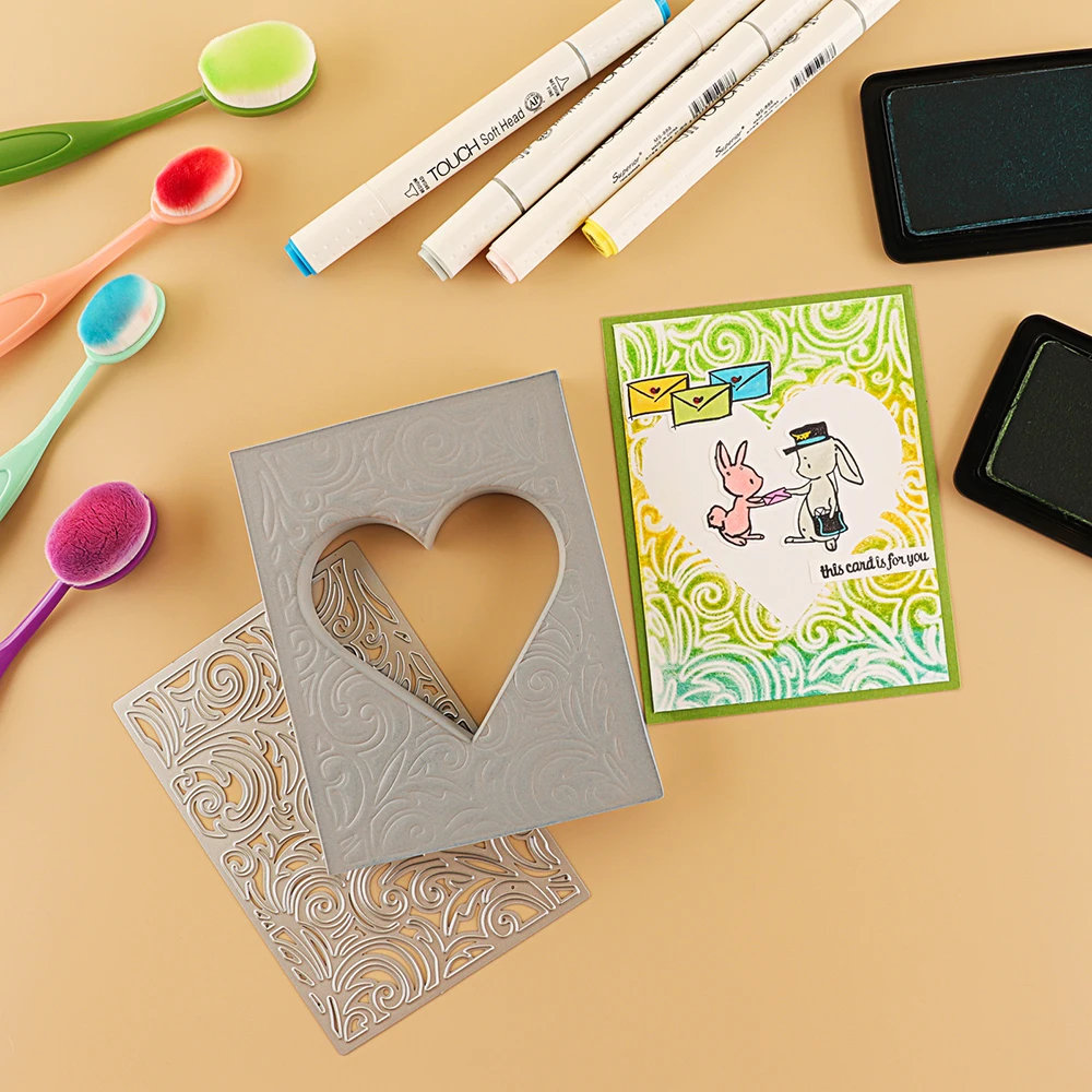 Heart Cut Stamping Foam match Dies Rectangle Reusable Moldable Foam Blocks for DIY Backgrounds Card Fronts Making Embossing