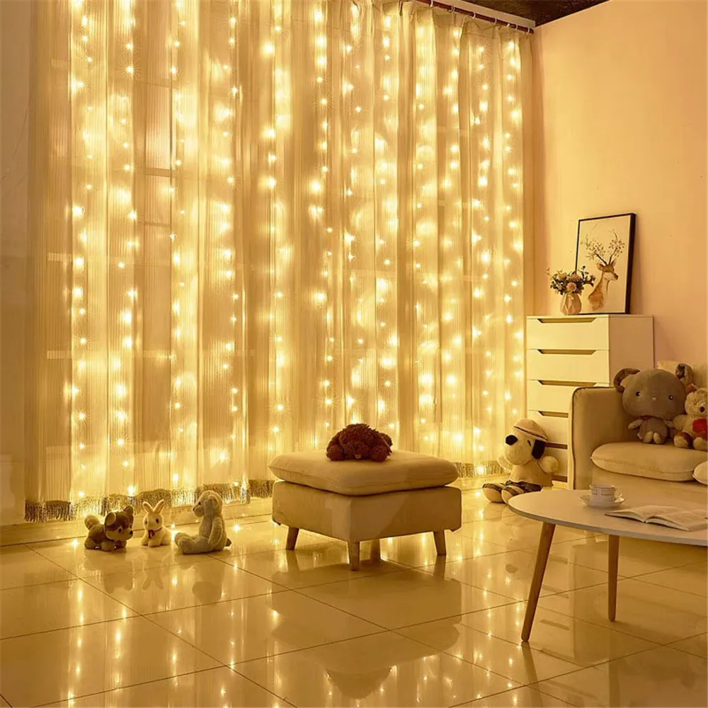 USB LED Curtain String Lights for Home Party Decoration