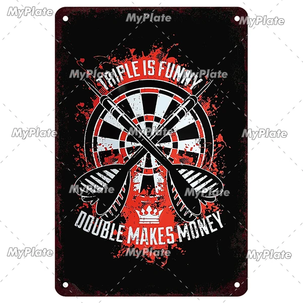 Vintage Metal Darts Sign - Bar & Club Wall Decor Art Poster Gift