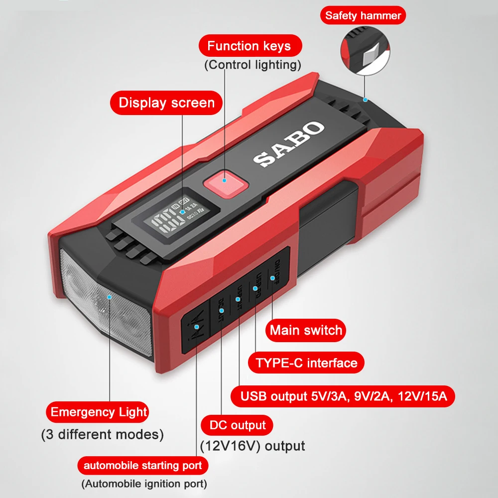 YATO YT-83081 Battery charger Power Bank Yato 12V Auto Start-Hilfe
