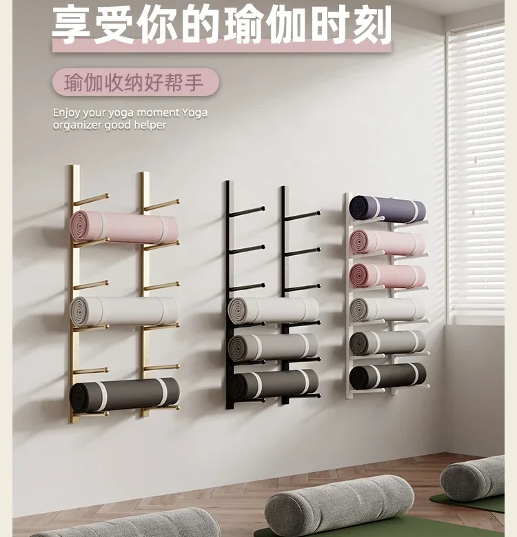 大型ヨガマットホルダーヨガマットラック，6/9層壁に取り付けられた
