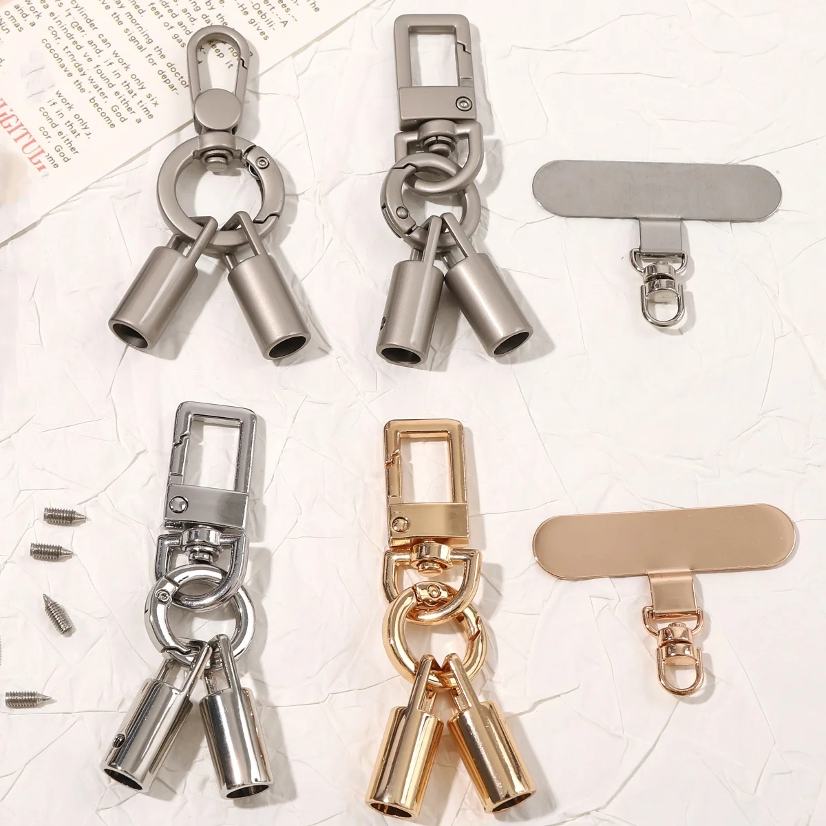 Rotatable Phone Lanyard DIY Kit with Snap Hooks and T Patch Strap